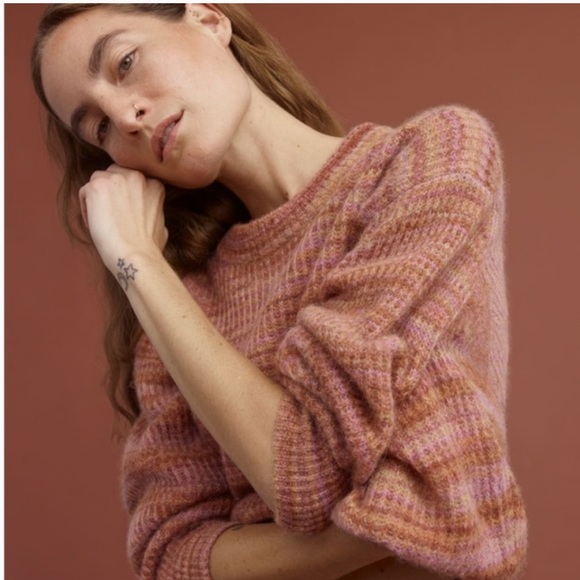 EVERLANE Cocoon Crew Neck Alpaca Sweater - Red Tonal (size XL) - Picture 2 of 13